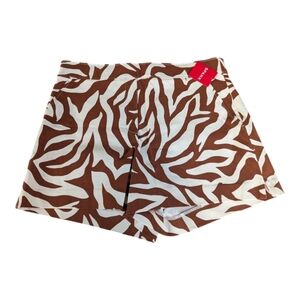 NWT Spanx On‎ The Go Print 4-Inch Shorts Clay Zebra Stripe Size Medium